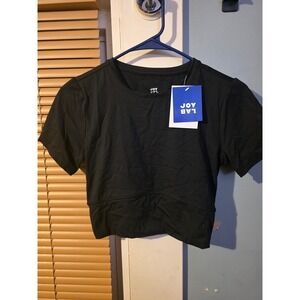 Joy Lab Black Cropped Short Sleeve Moisture Wicking Tee Size S